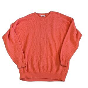 Tuttle Golf Sweater Mens Medium Pullover Orange Scotland Cotton